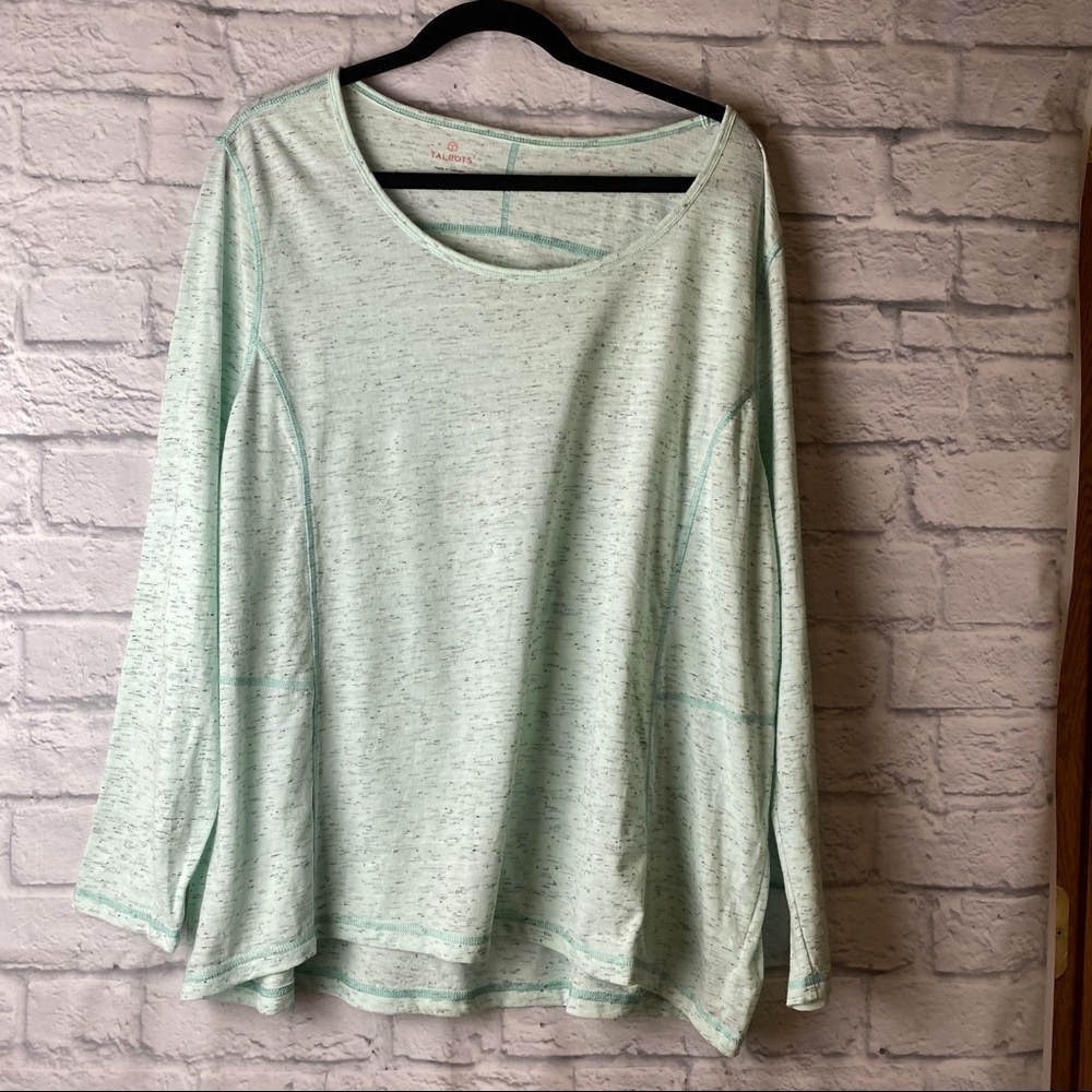 T by Talbots Mint Green Space Dyed Tee